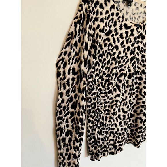 Ann Taylor Women''s Small Animal Print Silk/Cotton Cardigan - Picture 5 of 7